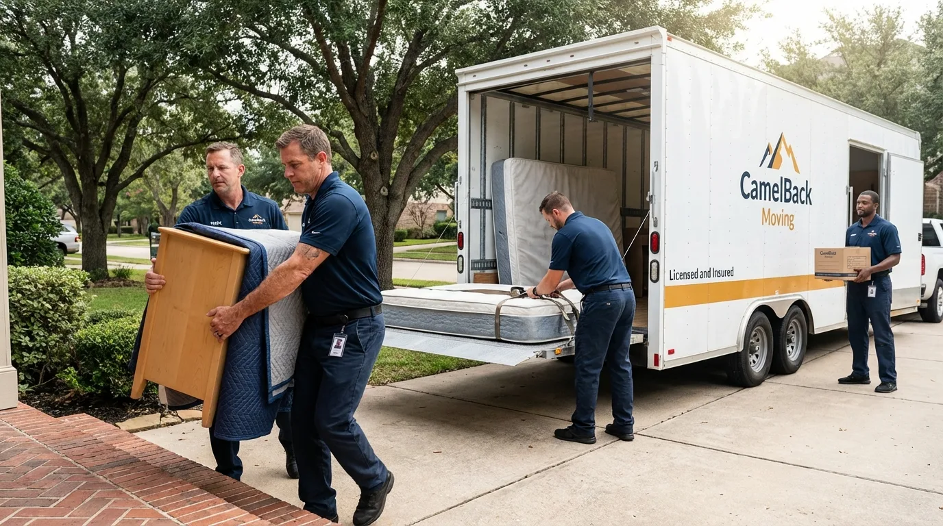 Crew loading residential truck for cross-state move from Blossburg, PA