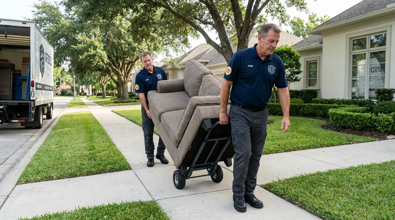 Local residential moving crew loading furniture in Blossburg, PA
